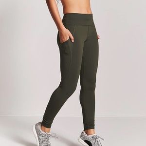 Olive Green Forever 21 Activewear Leggings
